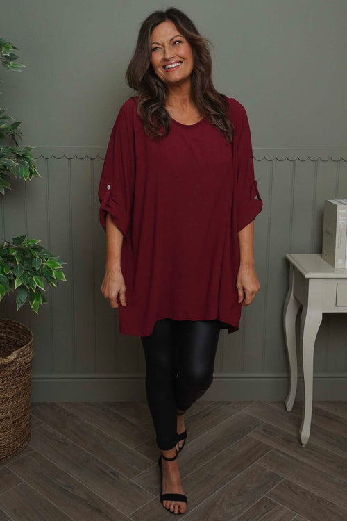 Mairi Pleat Back Top Wine - Image 2