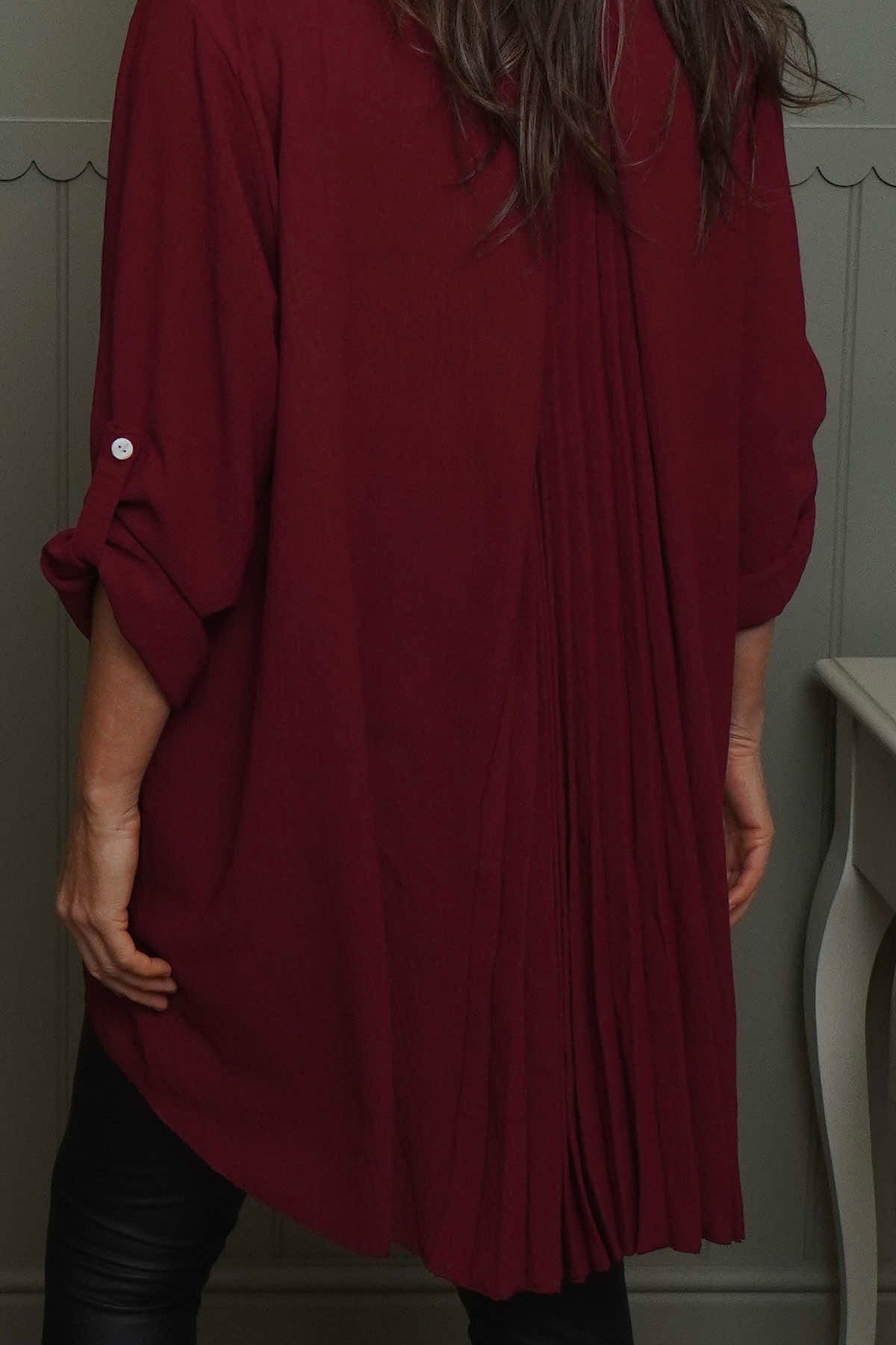 Mairi Pleat Back Top Wine