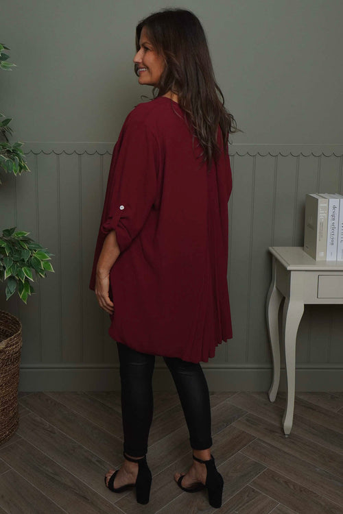 Mairi Pleat Back Top Wine - Image 4