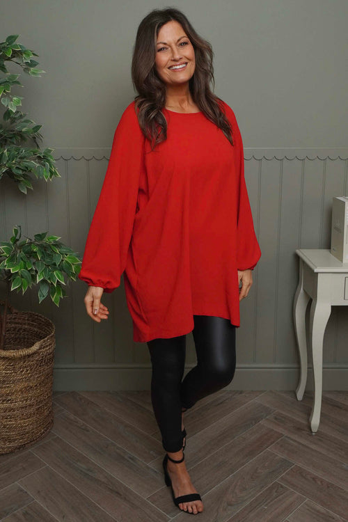 Salina Long Sleeve Top Red - Image 3