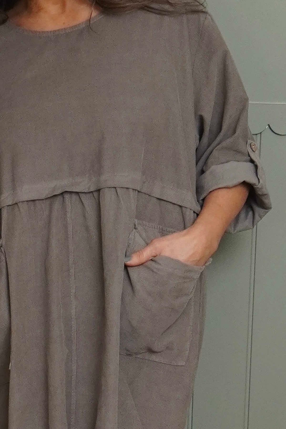 Etta Needlecord Dress Mocha