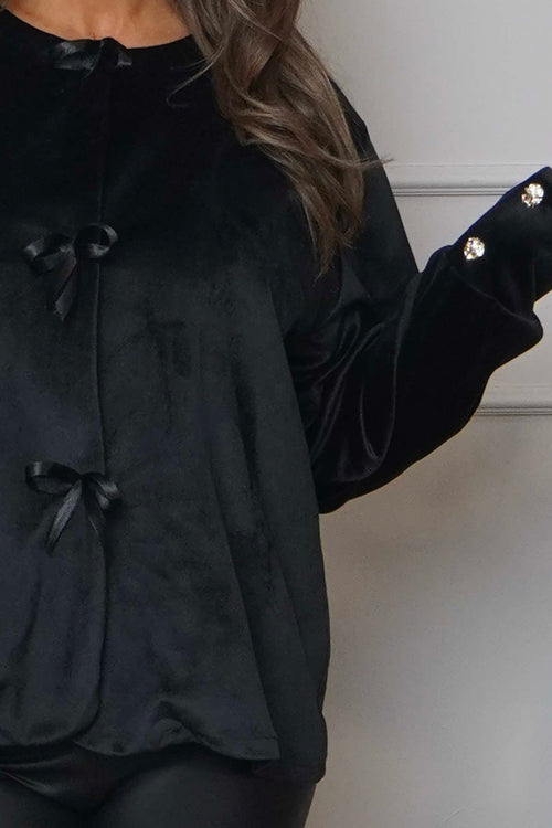 Rhona Bow Front Top Black - Image 3