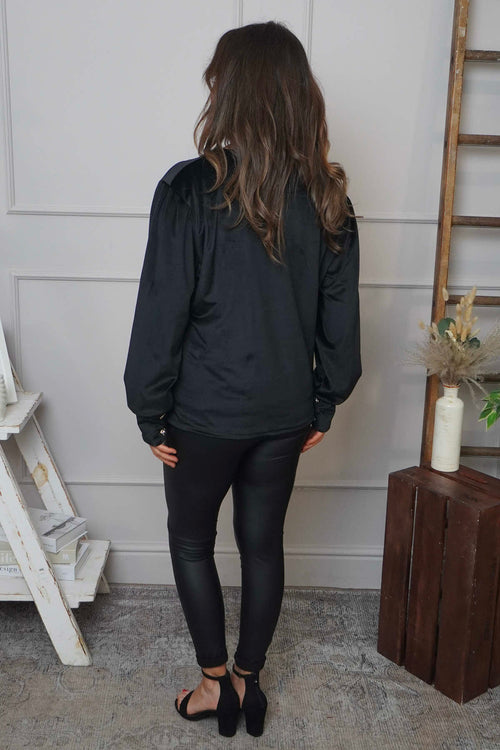 Rhona Bow Front Top Black - Image 4