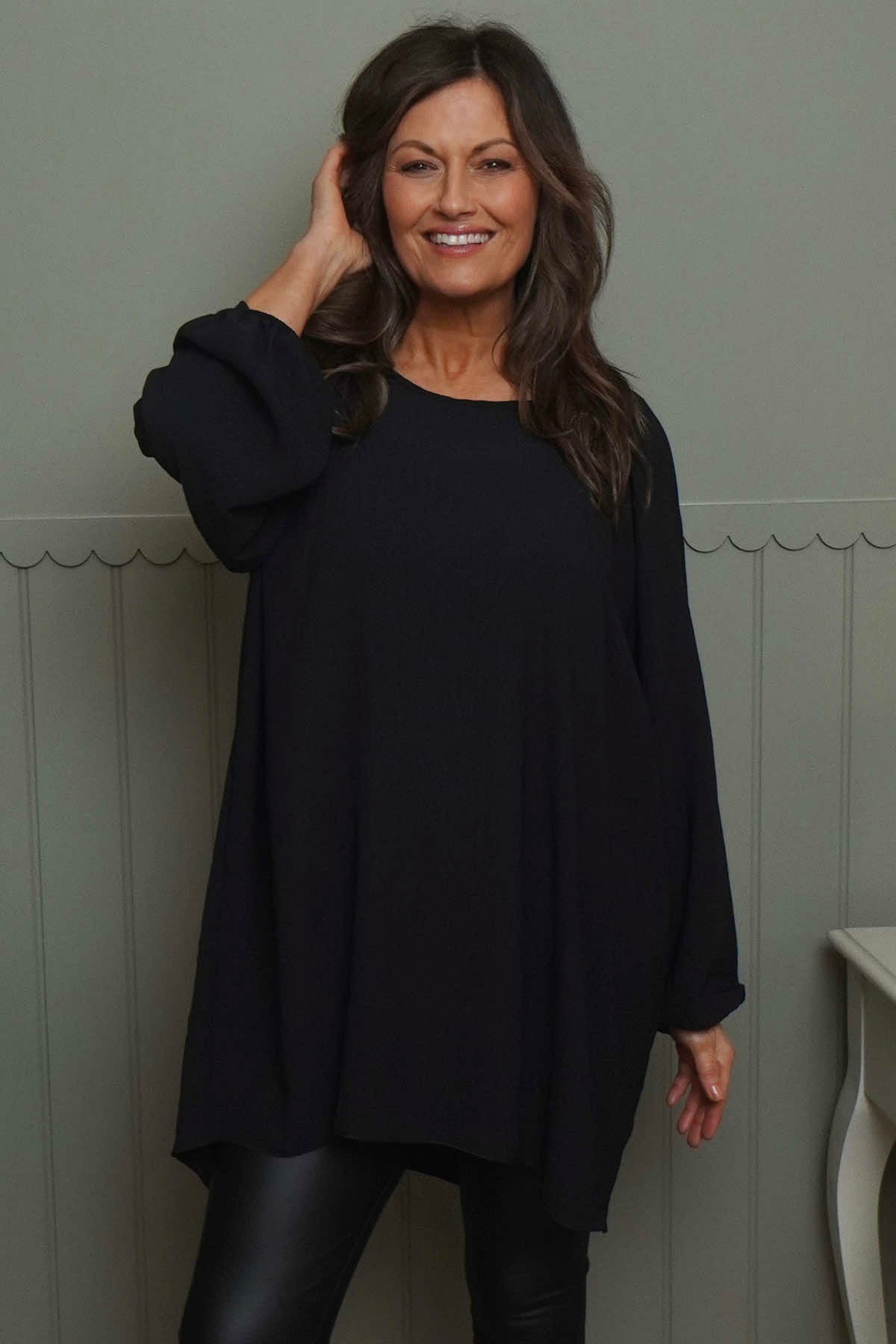 Salina Long Sleeve Top Black