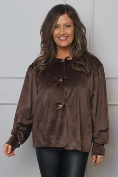 Rhona Bow Front Top Cocoa