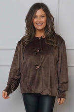 Rhona Bow Front Top Cocoa Cocoa - Rhona Bow Front Top Cocoa