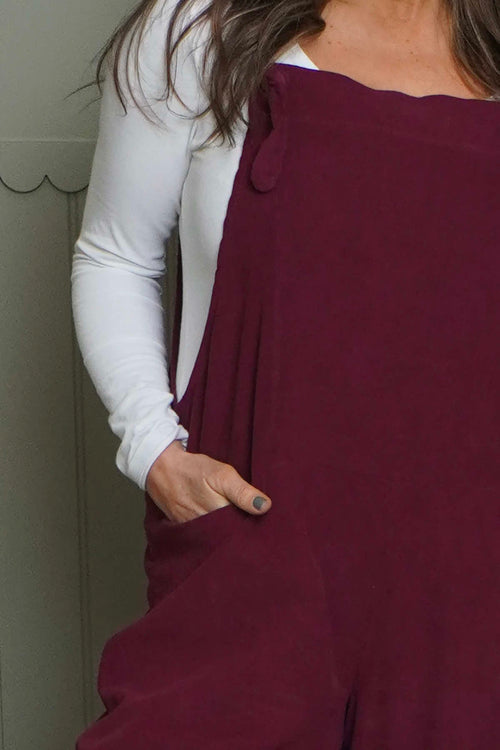 Pabo Needlecord Dungarees Wine - Image 3