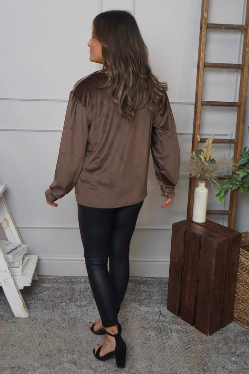 Rhona Bow Front Top Cocoa - Image 3