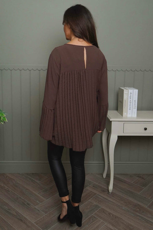 Wynne Pleated Top Cocoa - Image 4