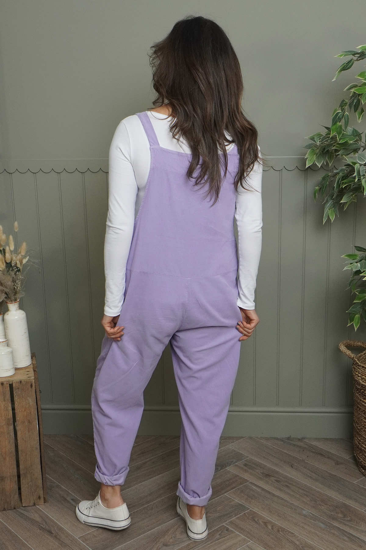 Pabo Needlecord Dungarees Lilac