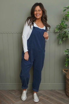 Pabo Needlecord Dungarees Navy