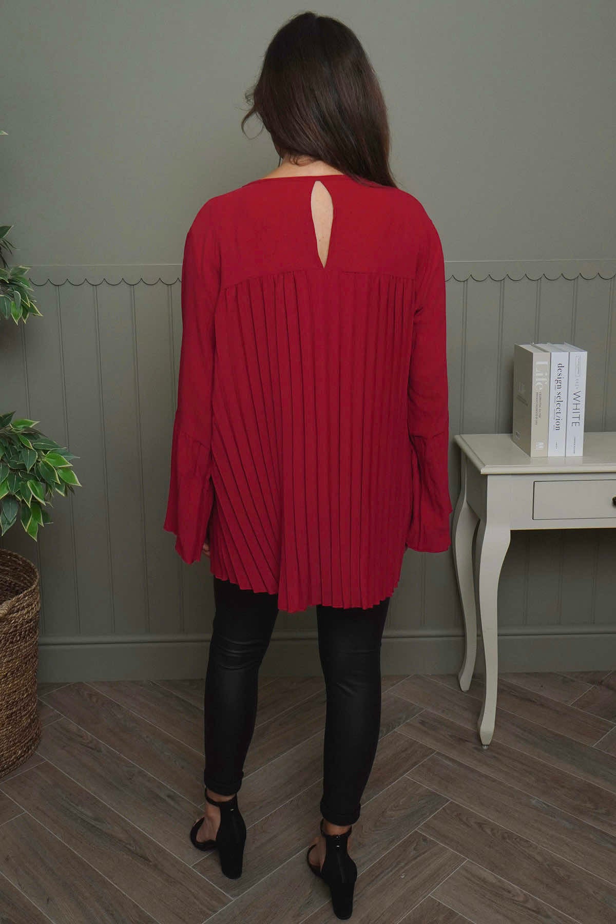 Wynne Pleated Top Red