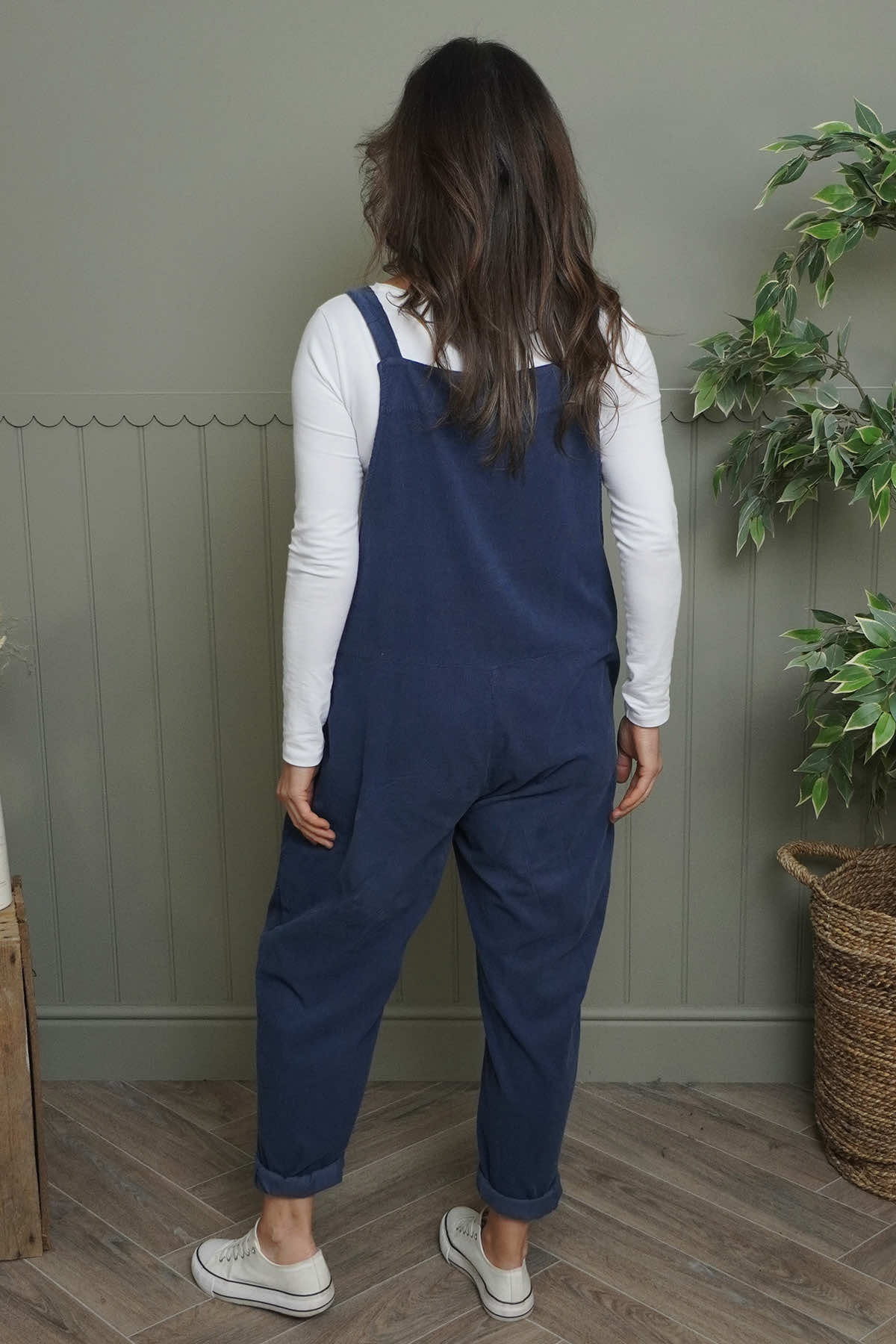 Pabo Needlecord Dungarees Navy