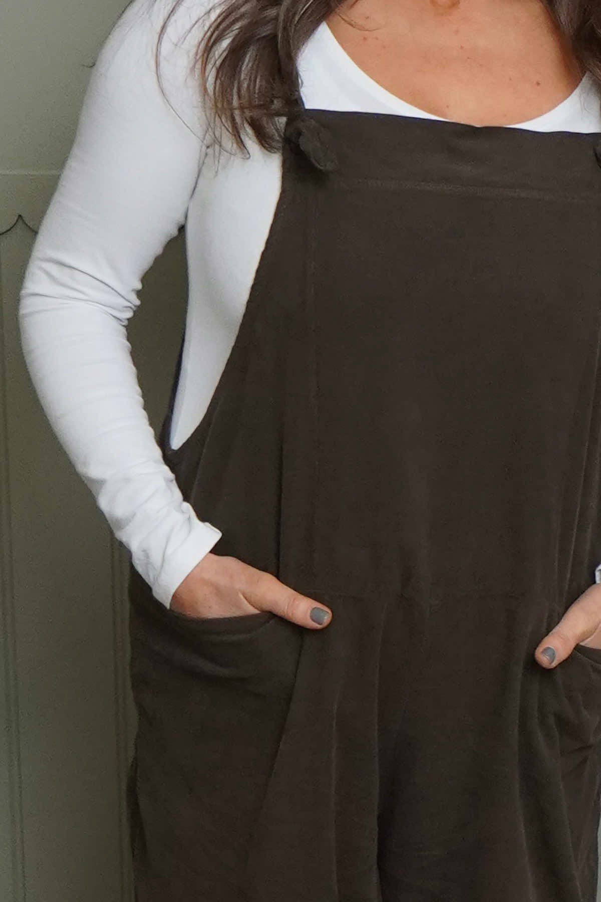 Pabo Needlecord Dungarees Cocoa