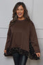 Mercia Sequin Trim Top Cocoa
