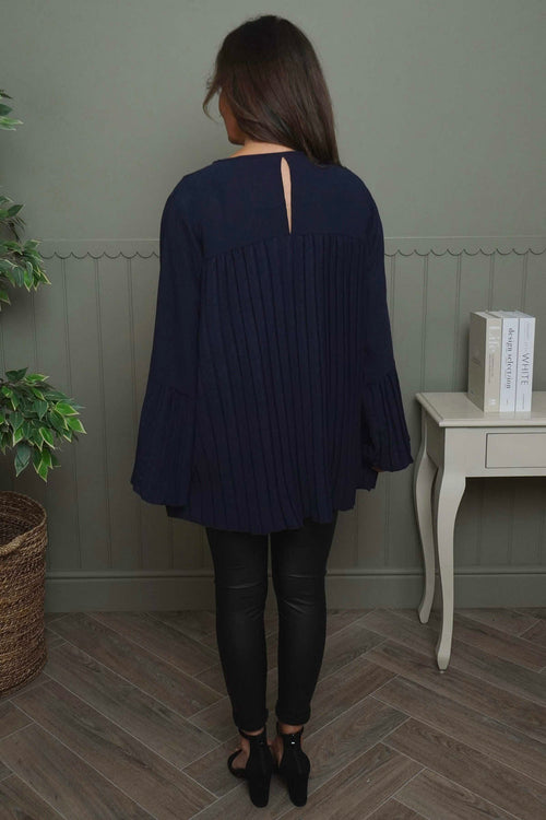 Wynne Pleated Top Navy - Image 4