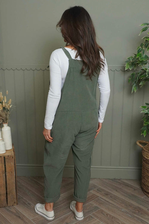 Pabo Needlecord Dungarees Khaki - Image 4