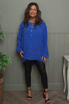 Elianna Button Top Cobalt