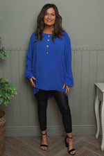 Elianna Button Top Cobalt Cobalt - Elianna Button Top Cobalt