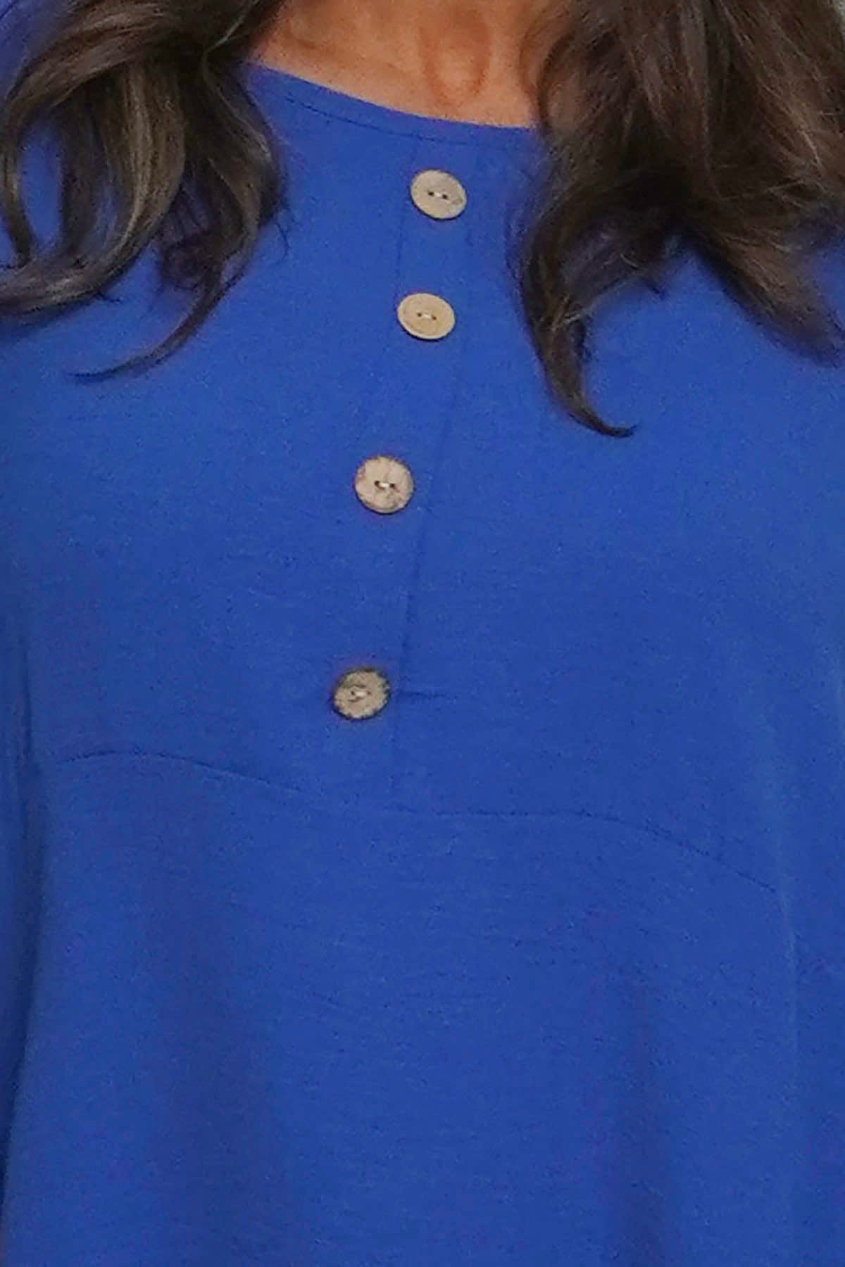 Elianna Button Top Cobalt
