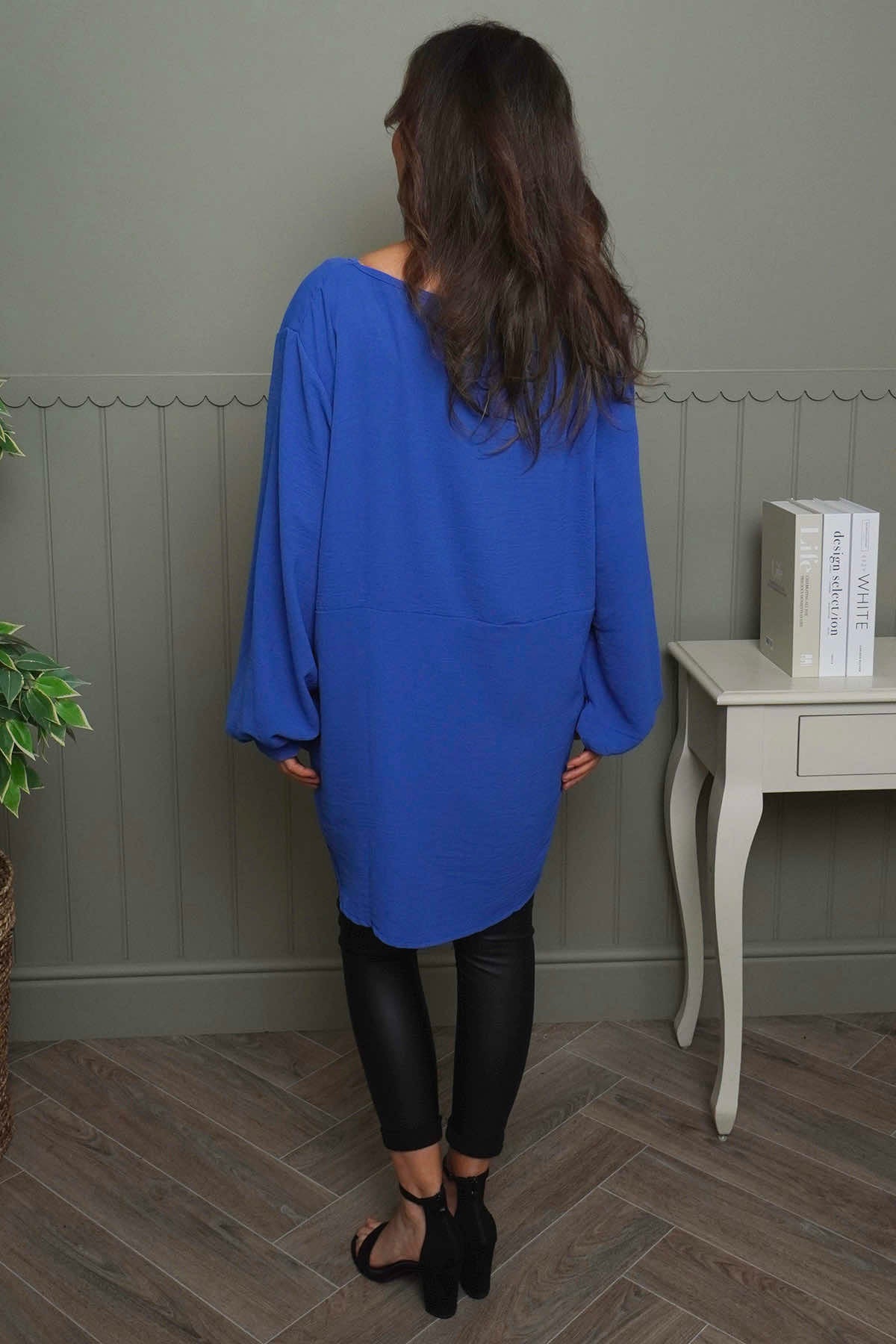 Elianna Button Top Cobalt