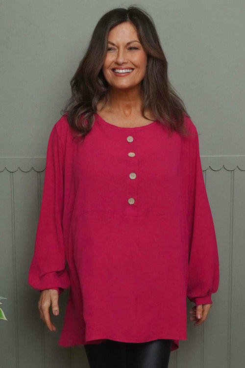 Elianna Button Top Hot Pink - Image 2