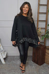 Mercia Sequin Trim Top Black