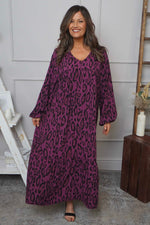 Tozi Leopard Print Dress Berry Berry - Tozi Leopard Print Dress Berry