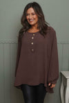 Elianna Button Top Cocoa