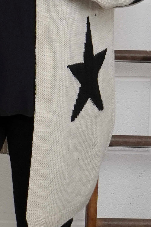 Orietta Stripe Knitted Cardigan Stone - Image 3