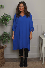 Viviette Hooded Tunic Cobalt Cobalt - Viviette Hooded Tunic Cobalt