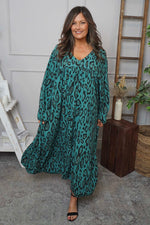 Tozi Leopard Print Dress Sage Green Sage Green - Tozi Leopard Print Dress Sage Green