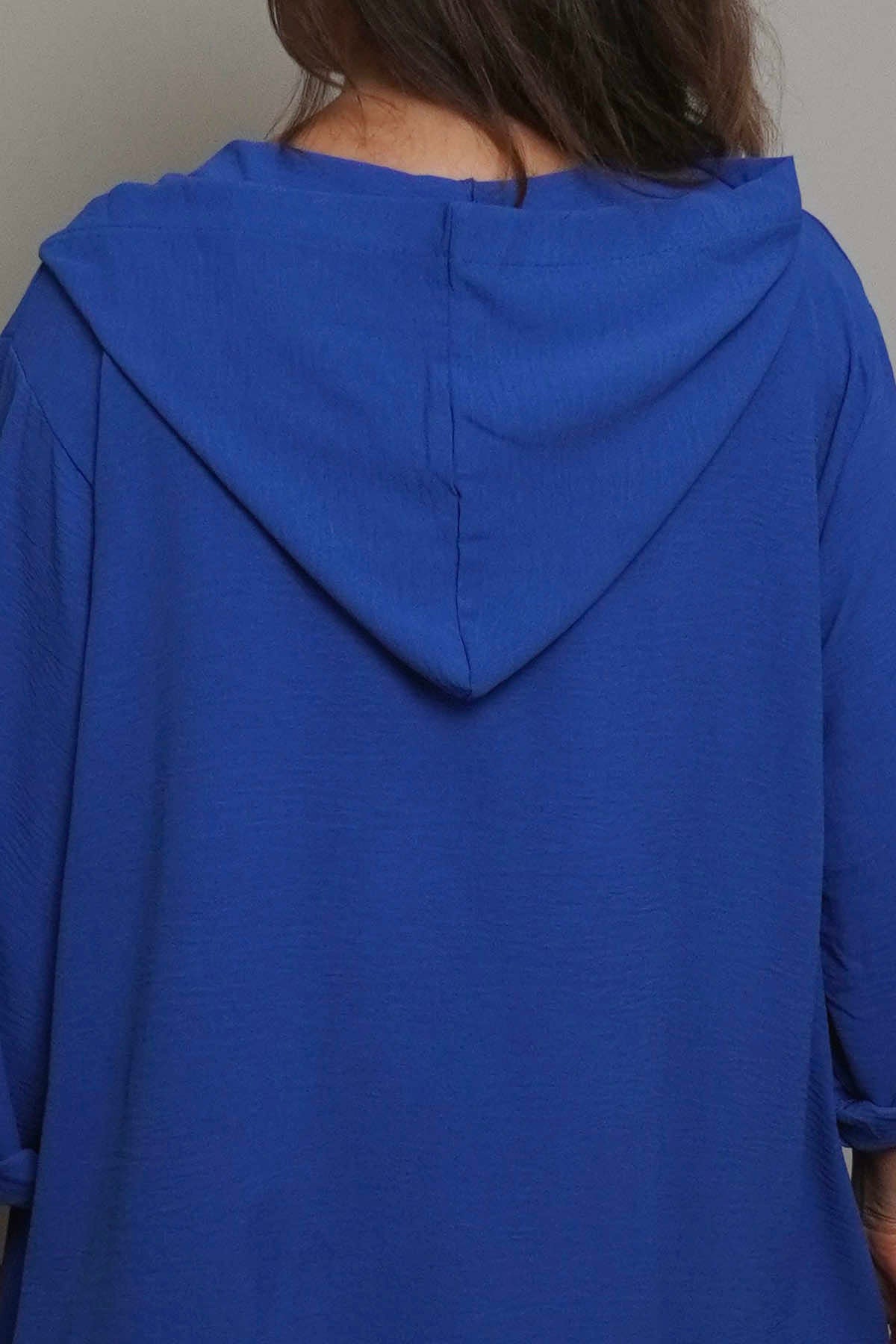 Viviette Hooded Tunic Cobalt