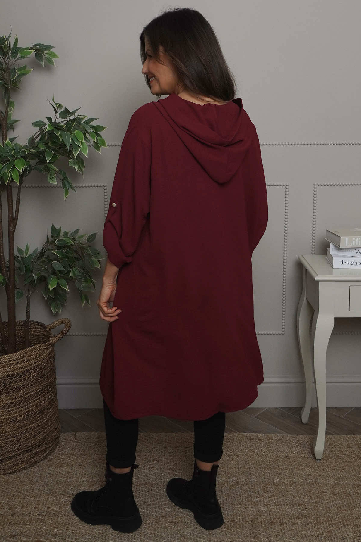 Viviette Hooded Tunic Wine