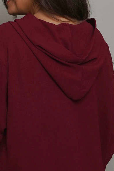 Viviette Hooded Tunic Wine - Image 3