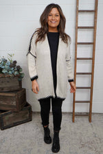 Melina Knitted Cardigan Stone Stone - Melina Knitted Cardigan Stone