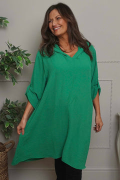Viviette Hooded Tunic Emerald