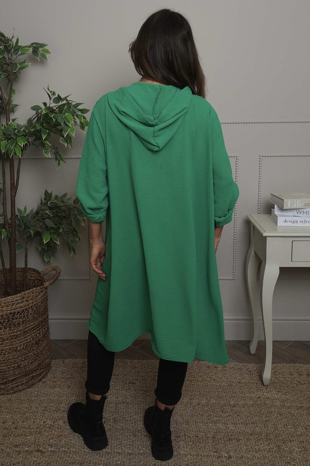 Viviette Hooded Tunic Emerald