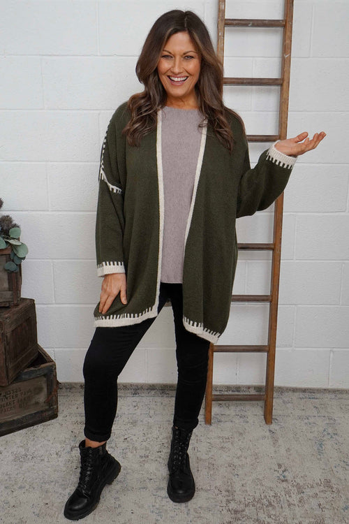 Melina Knitted Cardigan Khaki