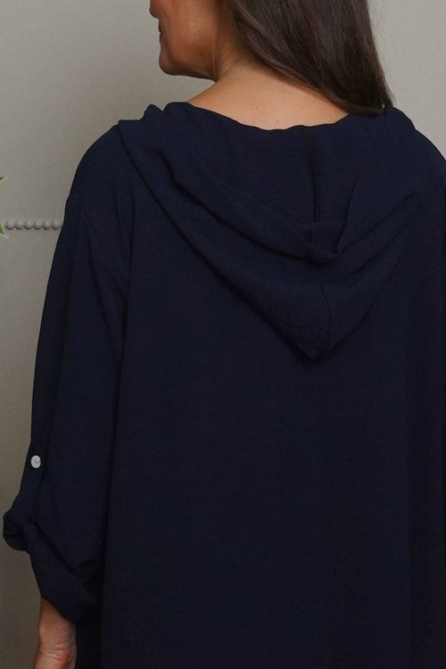 Viviette Hooded Tunic Navy - Image 3