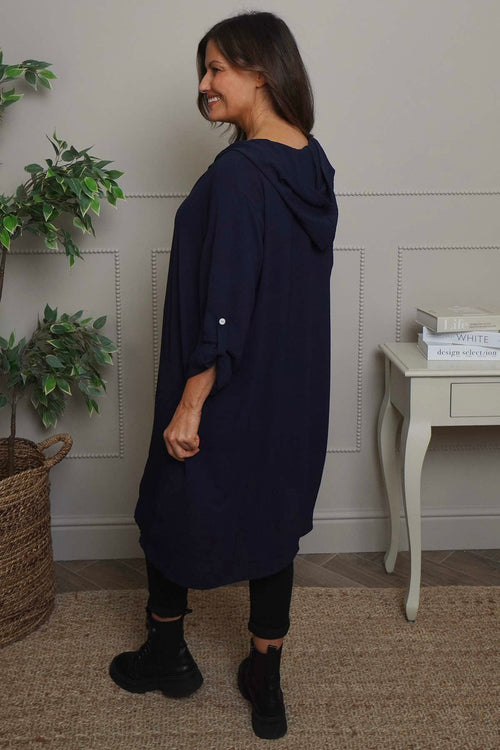 Viviette Hooded Tunic Navy - Image 4