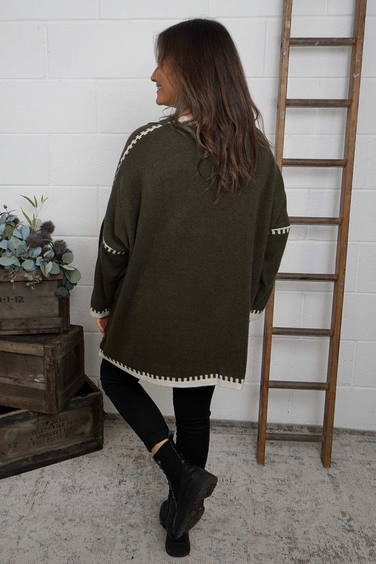 Melina Knitted Cardigan Khaki