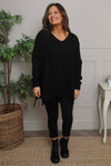 Bo Slouch V-Neck Jumper Black