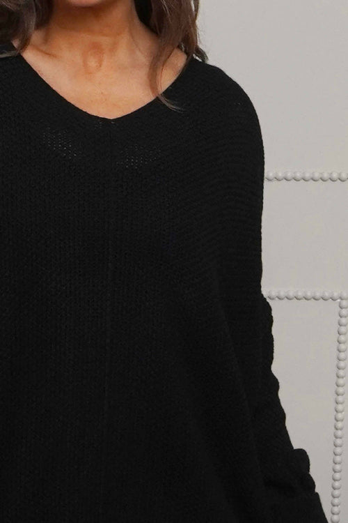 Bo Slouch V-Neck Jumper Black - Image 3