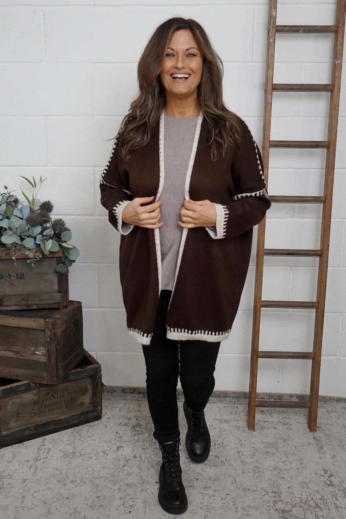 Melina Knitted Cardigan Cocoa