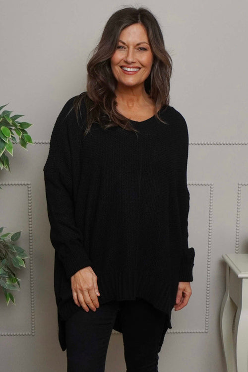 Bo Slouch V-Neck Jumper Black - Image 2