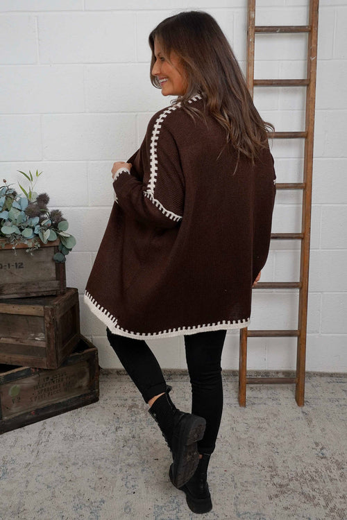 Melina Knitted Cardigan Cocoa - Image 4