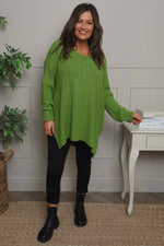 Bo Slouch V-Neck Jumper Green Green - Bo Slouch V-Neck Jumper Green