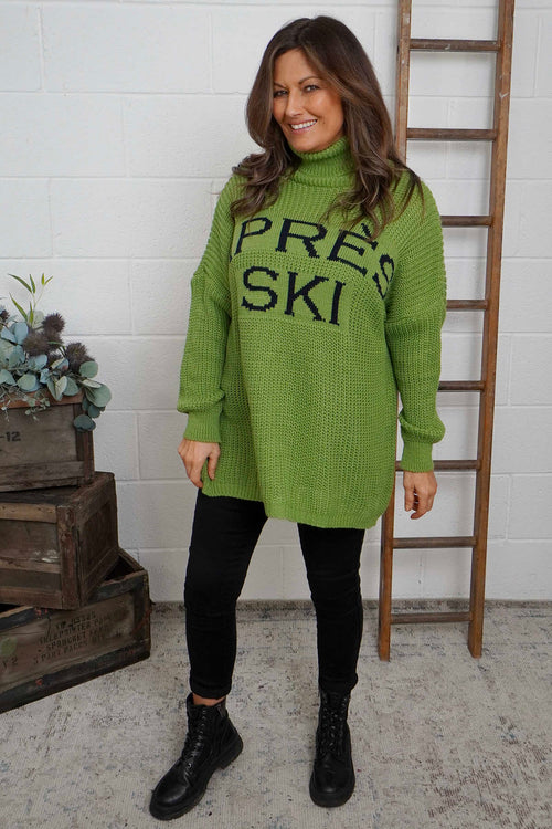 Apres Ski Polo Neck Jumper Olive
