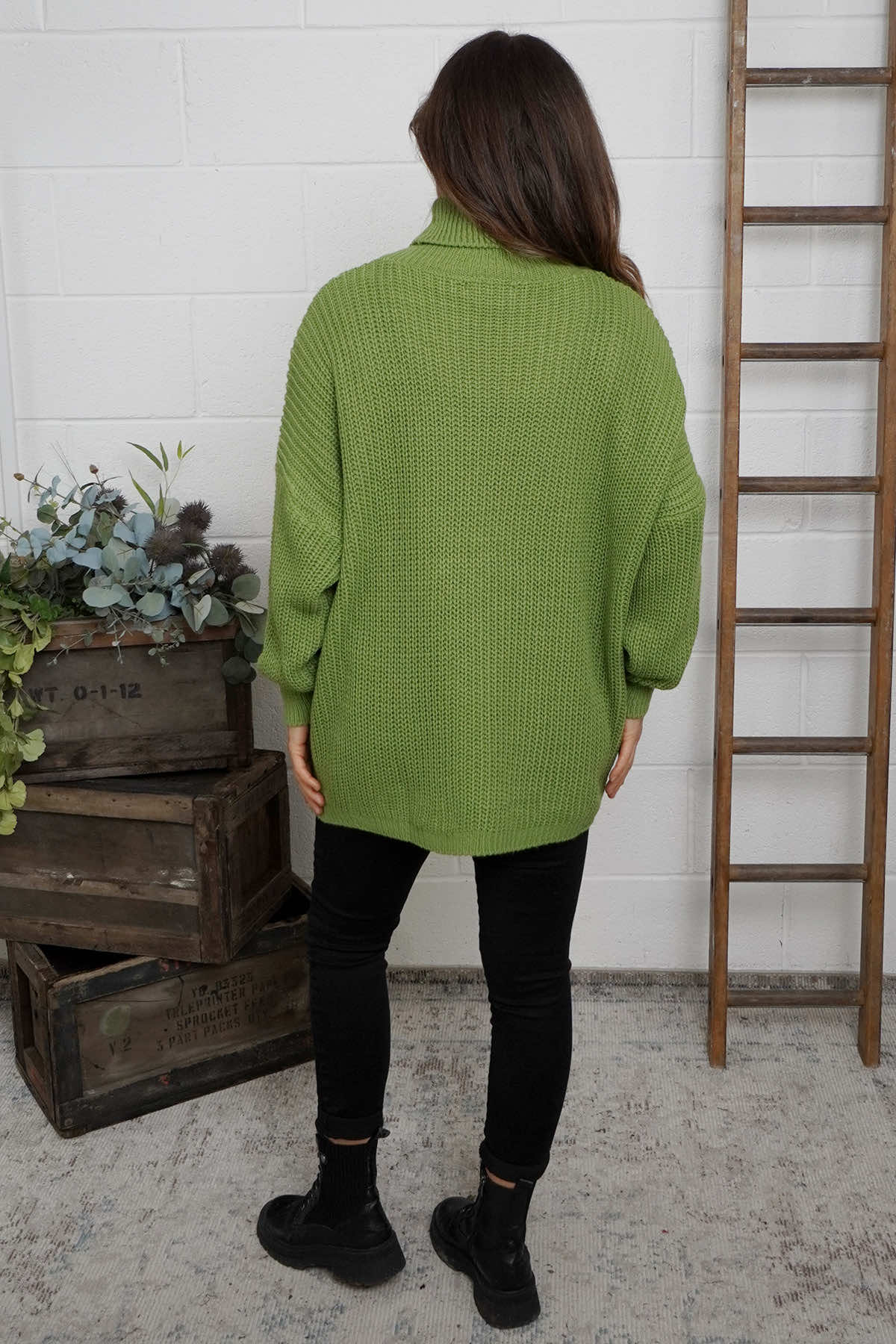Apres Ski Polo Neck Jumper Olive